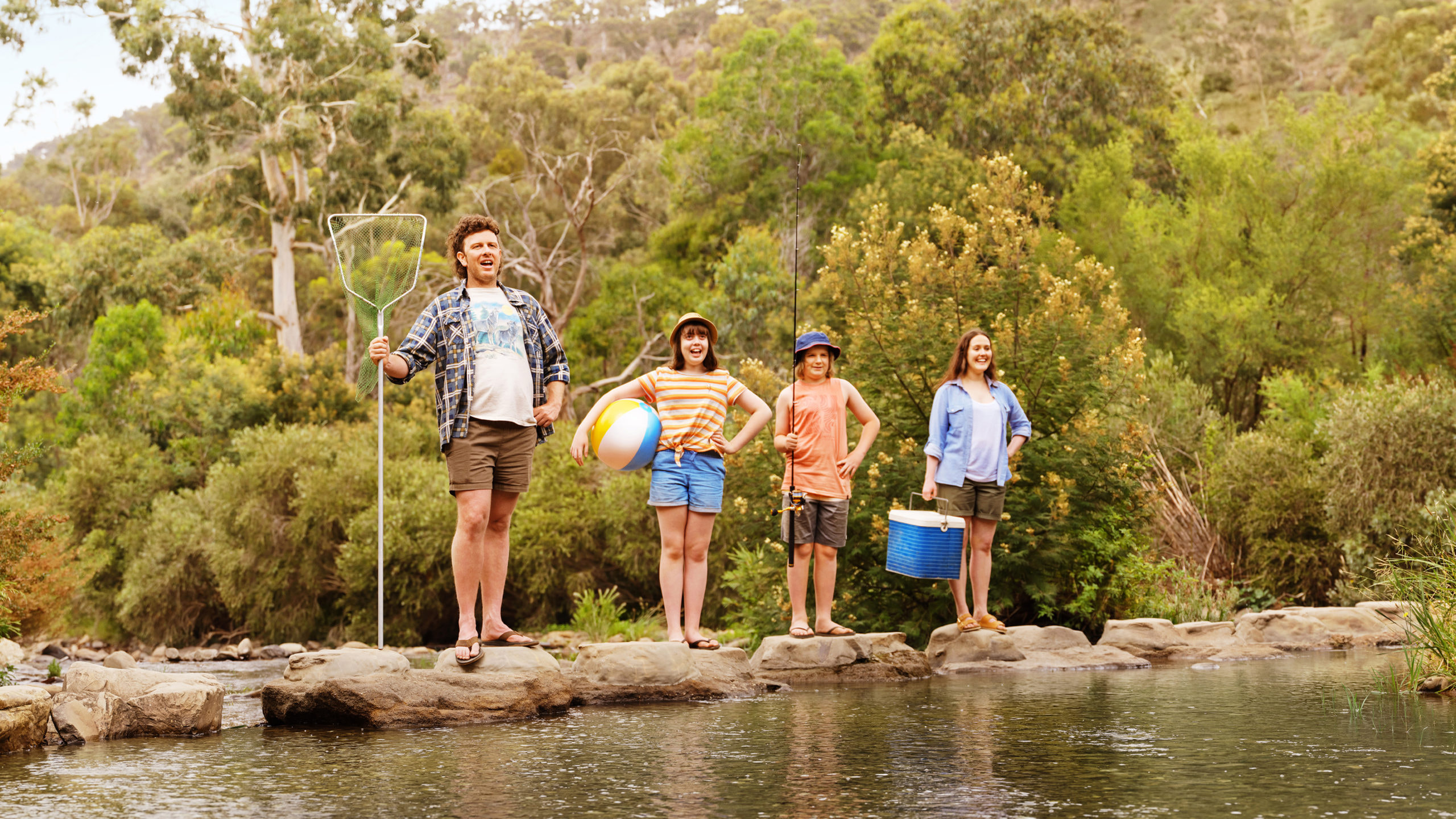 family on camping holiday